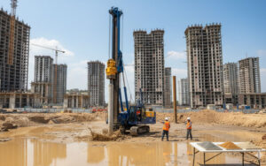 Estaqueamento executado conforme camadas e tipo de solo da obra