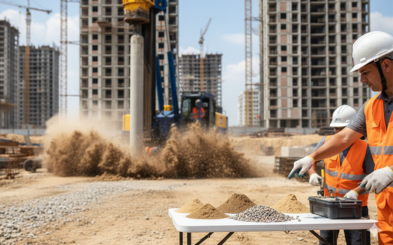 Estaqueamento em solo úmido e instável
